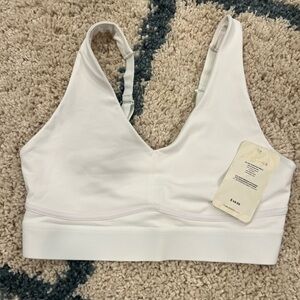 White fabletics sports bra